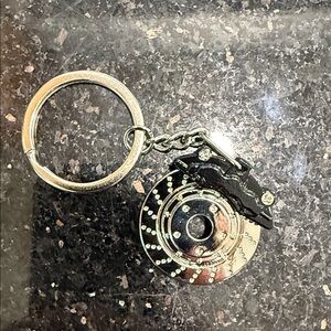 JDM Black and Silver rotor and caliper keychain
